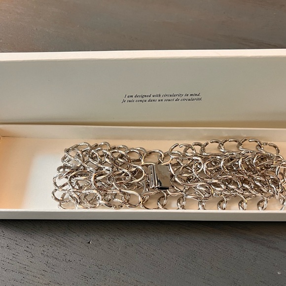 Silver chain link choker Necklace - Picture 6 of 10